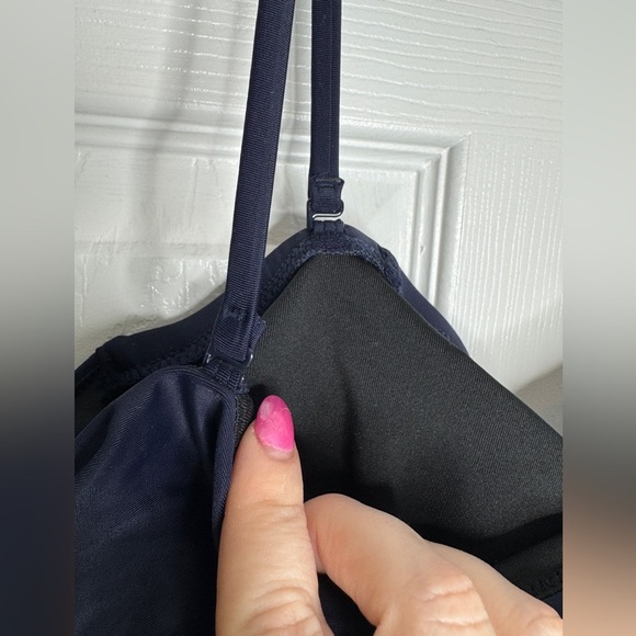 J Crew NWT Plus Size 24 Ruched sweetheart one-piece Swimsuit Navy Blue Padded - Picture 10 of 10